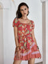 'Hira' Printed Short Sleeve Mini Dress - Celes Fashion
